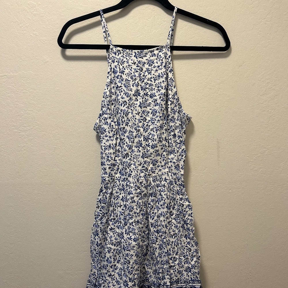 Hollister Lace-Up Woven Skater Dress (Size Small)